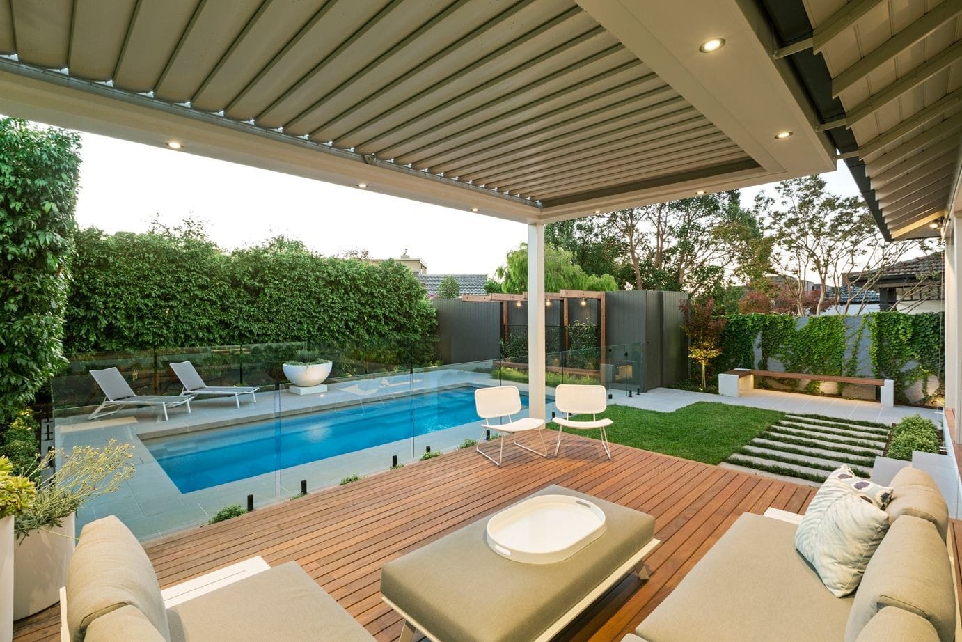 Modern backyard for the family to enjoy.