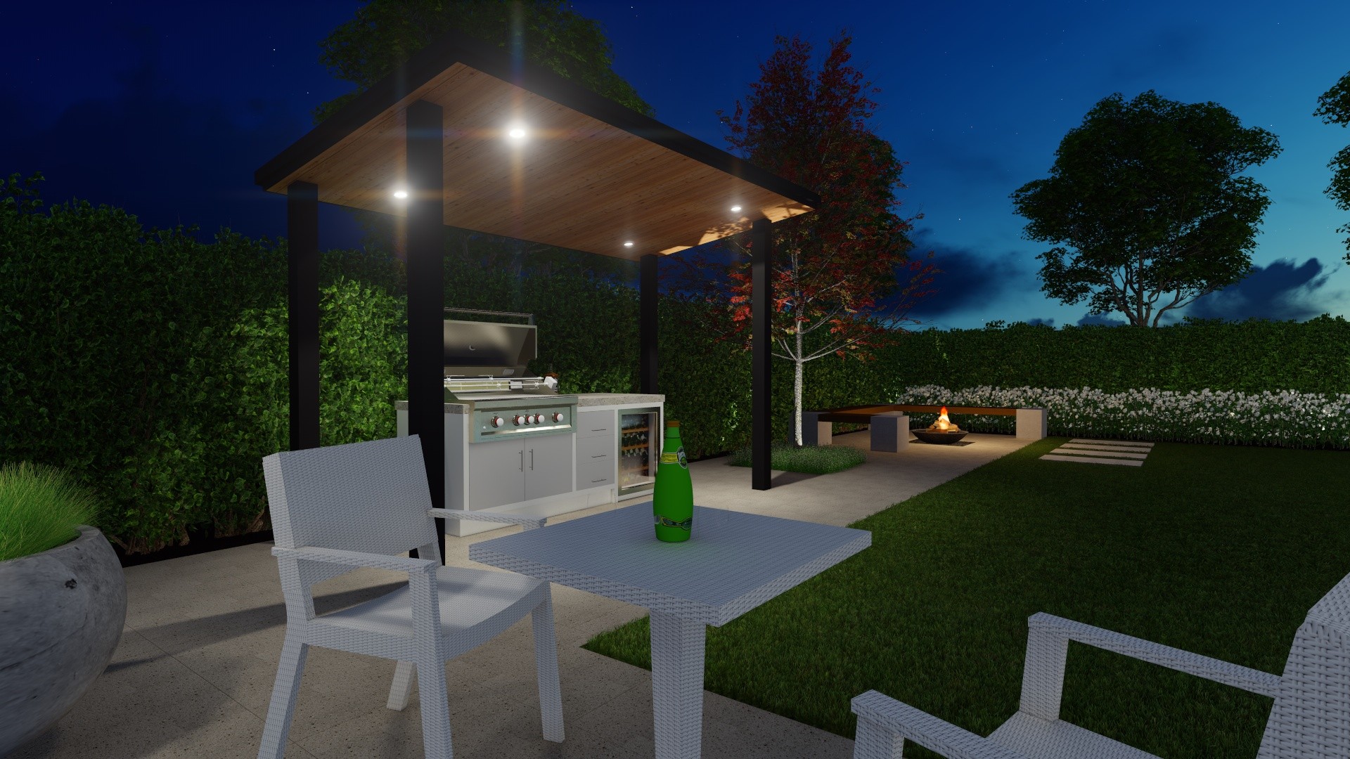 this undercover BBq area is the perfect landscape design feature in your garden space